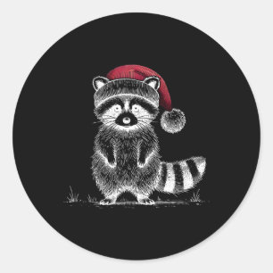 Julrasism Santa Hat Sopor Panda Raccoon Lo Runt Klistermärke