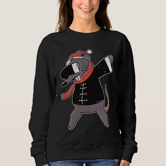 Julråtta Dabbing-present för mössälskare T Shirt (Framsida)