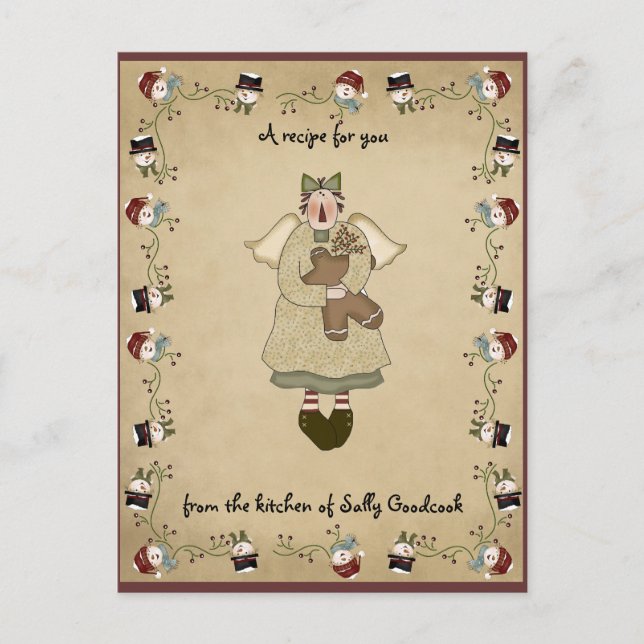 Julrecept cards vykortet helg vykort (Framsida)