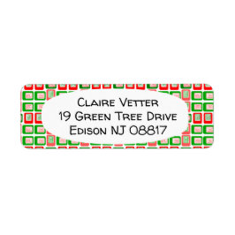 Julrektanglar Returadress Etikett