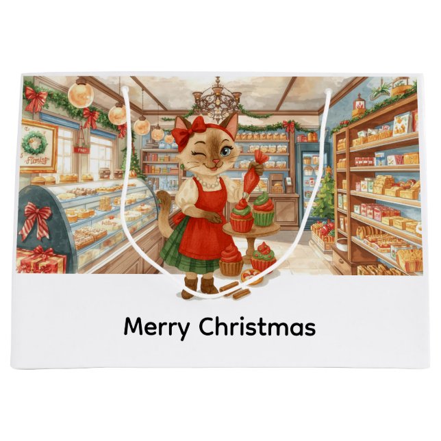 Julrelaterad bageributik med katt  (Framsidan)
