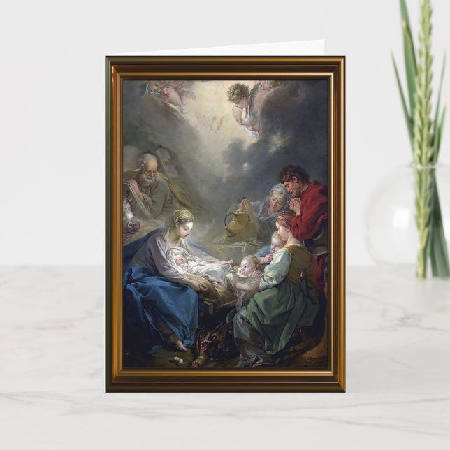 Julreligiös julkrubba kort (Framsida)