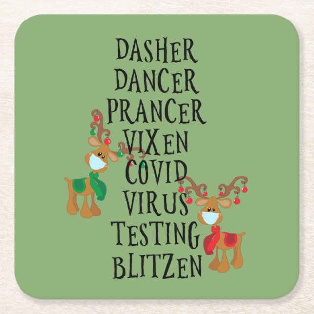 Julren Covid 2020 Rolig jul Underlägg Papper Kvadrat (Framsidan)