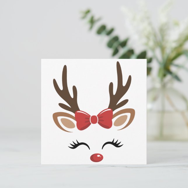 Julren Cute Högtid Vinter Julkort (Stående Fram)