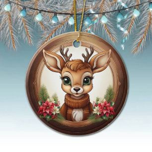 Julren Festiv julstjärna 🦌🎄 Julgransprydnad Keramik