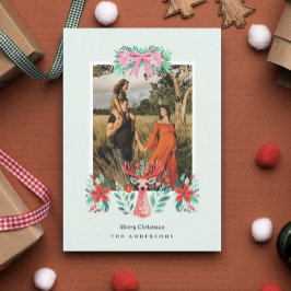 Julren Foto Botanisk Röd Blommig Julkort