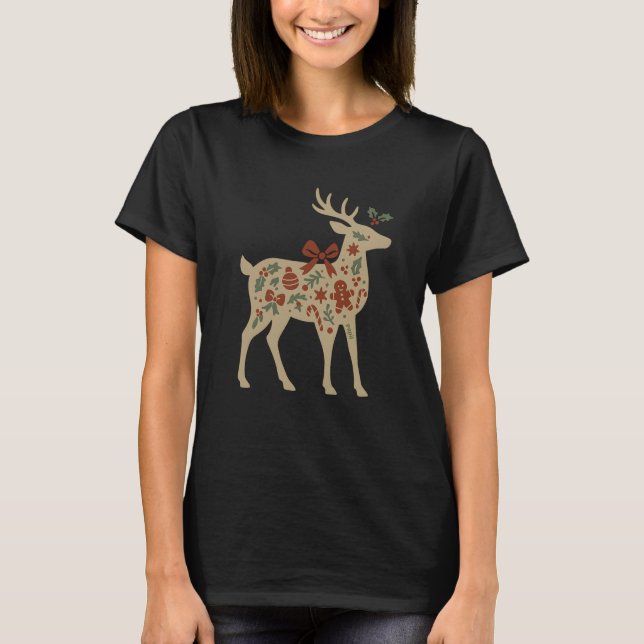 Julren Julblommig Konst T Shirt (Framsida)