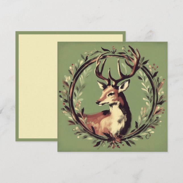 Julren med firlandskrans julkort (Fram/baksida)