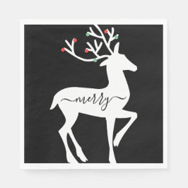 Julren Merry Svart Papper Pappersservett