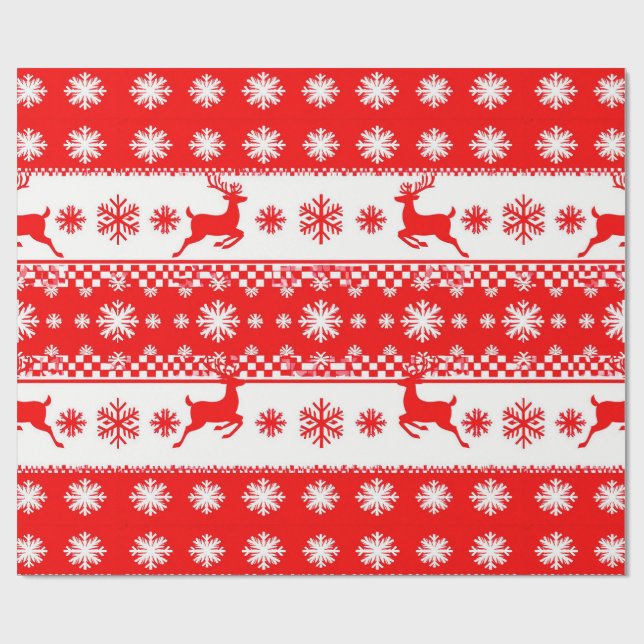 🎄 Julren och snöflinga presentpapper för högtider (Platt)
