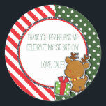 Julren Rener Birthday Helgdag Anpassningsbar Stick Runt Klistermärke<br><div class="desc">Julrenar Birthday Anpassningsbar Sticker. Anpassa med valfri text.</div>