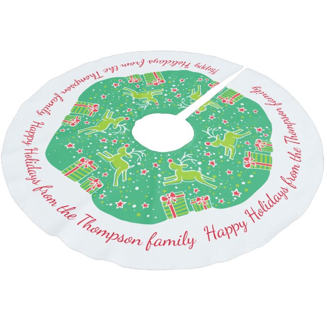 Julren som kråma sig över gåvaträdkjolen julgransmatta borstad polyester (Vinklad)