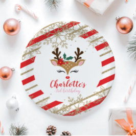 Julrenar Birthday Guld Snöflingor Rand