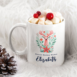 Julrenar, Blommigt Helgdag Kaffemugg