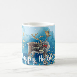 Julrenar Blue Stänk Kaffemugg