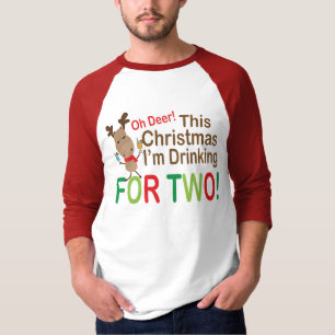 Julrenar dricker för två pregnan t shirt