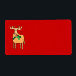 Julrenar Fraktsedel<br><div class="desc">Julrenar med holly i munnen Underbar för märkre för gåvor och kuvert adress klistermärken Byt färg om du föredrar grönt.</div>