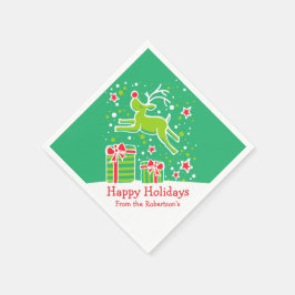 Julrenar grönt rödvita pappra blöjor pappersservett