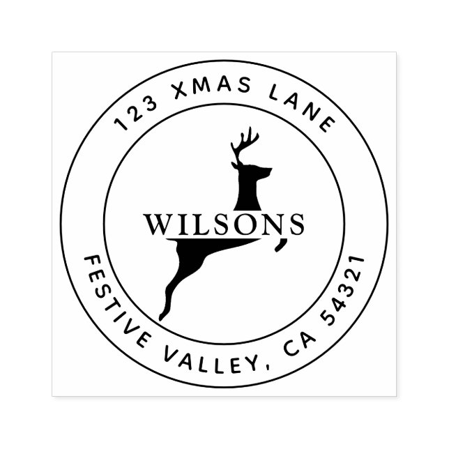 Julrenar Helgdag Adress Stämpel (Tryck)