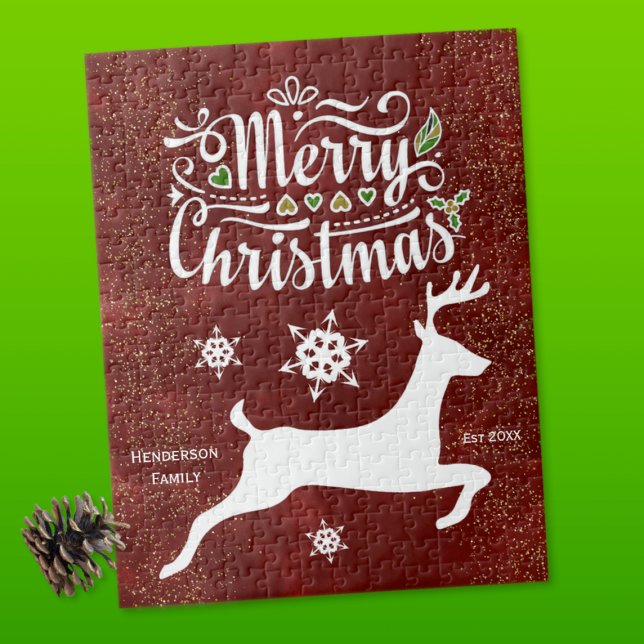 Julrenar i Burgundy Pussel (Skapare uppladdad)