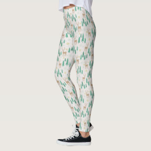 Julrenar i Evergreen Winter Forest Leggings