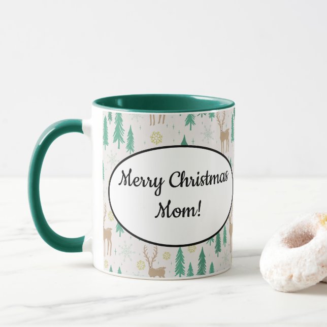 Julrenar i Evergreen Winter Forest Mugg (Med munk)