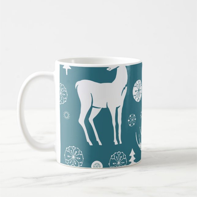Julrenar i ullkläckare, renar, vin kaffemugg (Vänster)