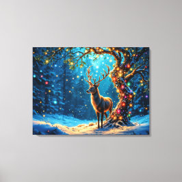 Julrenar North Pole fantasykonst Canvastryck