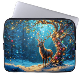 Julrenar North Pole fantasykonst Laptop Fodral