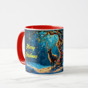Julrenar North Pole fantasykonst Mugg