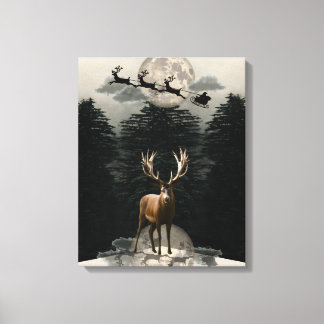 Julrenar och Sleigh Canvas Wall Art