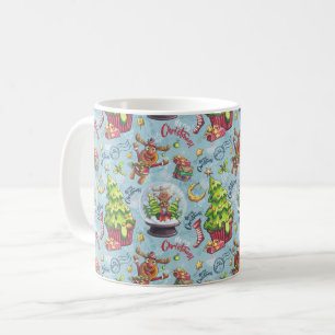 Julrenar och Snö Globes Kaffemugg