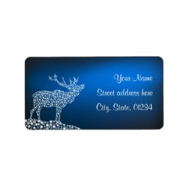 Julrenar och stjärnor adressetikett