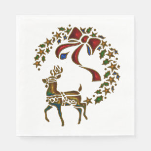 Julrenar och stjärnor pappersservett