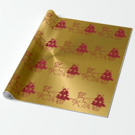 Julrenar och Träd Skriv ut Presentpapper