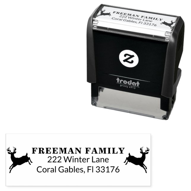 Julrenar Returadress Frimärke Självfärgande Stämpel (In Situ)