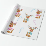 Julrenar Rosa Blue Gender Reveal Party Presentpapper<br><div class="desc">Den här designen har skapats med digitalteknik. Det kan vara personlig genom att klicka på anpassningsknappen och ändra färg, lägga till namn, initialer eller ord. Kontakta mig på colorflowcreations@gmail.com om du vill ha denna design på en annan produkt. Köp min ursprungliga abstrakt-akrylmålning för försäljning på www.etsy.com/shop/colorflowart. Se fler av mina...</div>