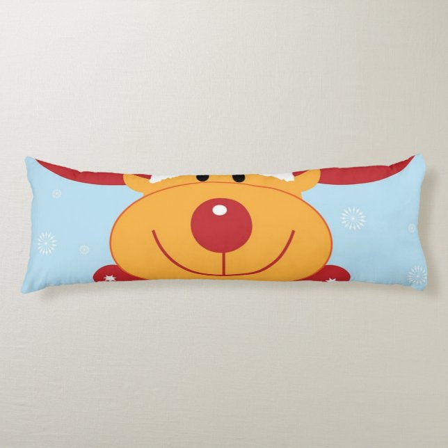 Julrenar Rudolph snöflingor Kroppskudde (Framsidan)