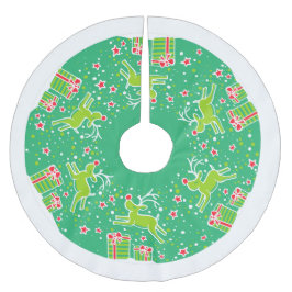 Julrenar som pranserar på gåvor från träd julgransmatta borstad polyester