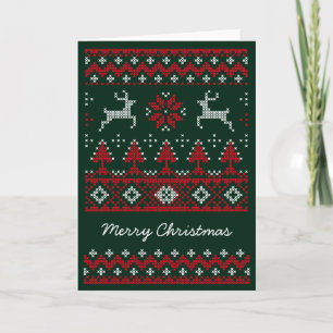 Julrenar Ugly Sweater-hälsningskort Helgkort