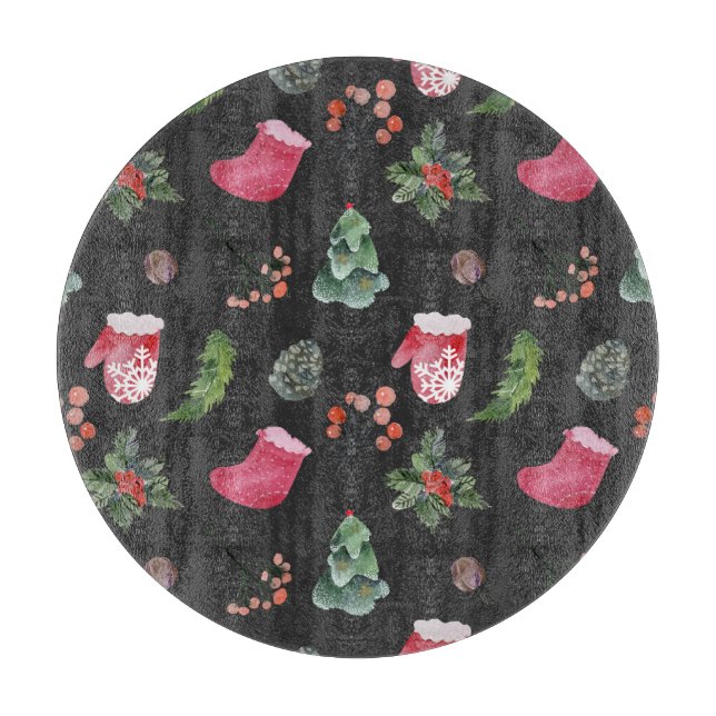 Julrenar: Vattenfärg Sömlös Mönster (Framsidan)