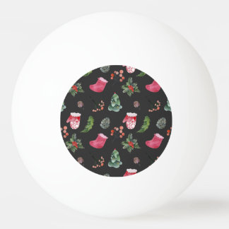 Julrenar: Vattenfärg Sömlös Mönster Pingisboll