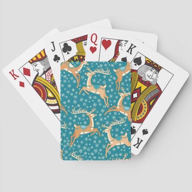 Julrenar: Vintage Sömlöst Mönster. Casinokort (Baksidan)