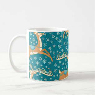 Julrenar: Vintage Sömlöst Mönster. Kaffemugg