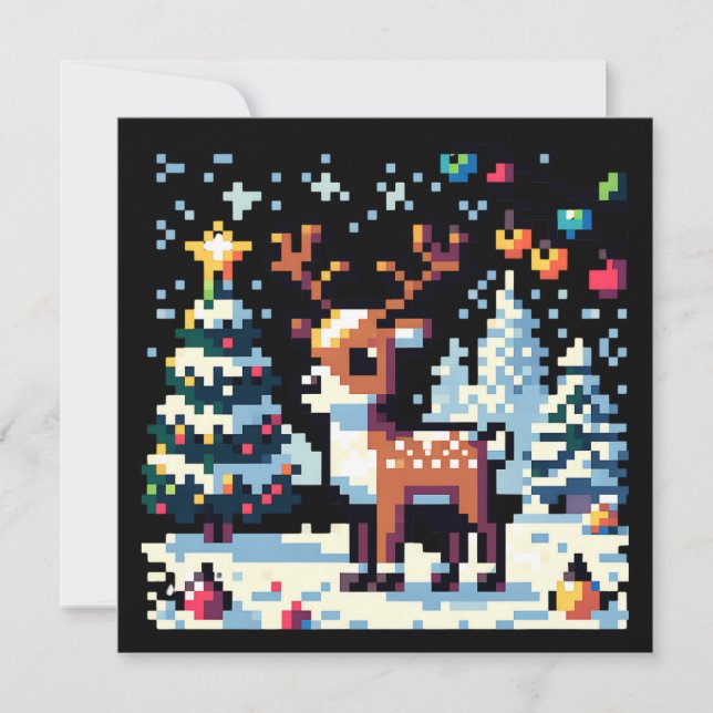 Julrenar Vinter Wonderland Pixel Art (Framsida)