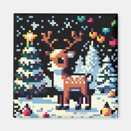 Julrenar Vinter Wonderland Pixel Art Magnet