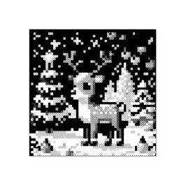 Julrenar Vinter Wonderland Pixel Art Stämpel