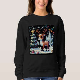Julrenar Vinter Wonderland Pixel Art T Shirt