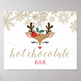 Julrenens Hett Chocolate Pub Guld Poster