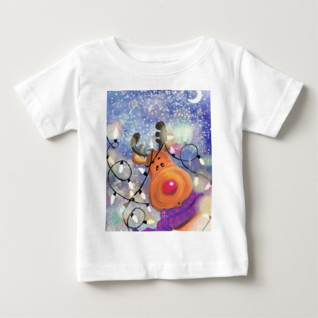 Julrener Baby T-Shirt (Framsida)
